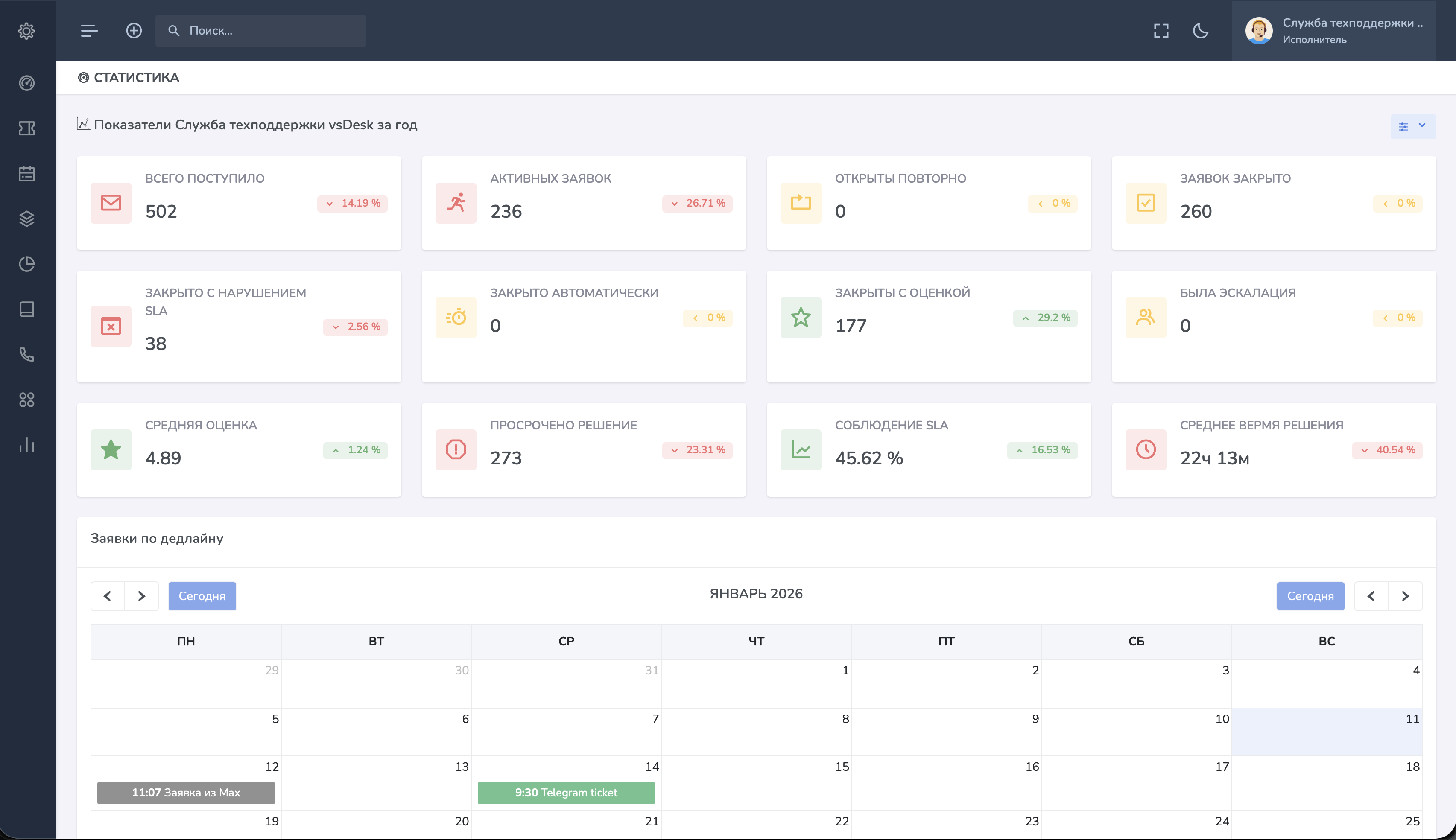 Интерфейс vsDesk в светлой теме